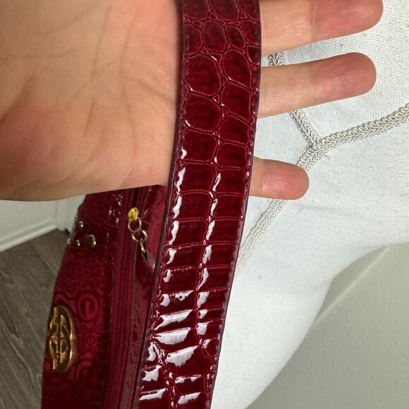 Cute Red Shoulder Bag Croc Style Fabric - Picture 5 of 13